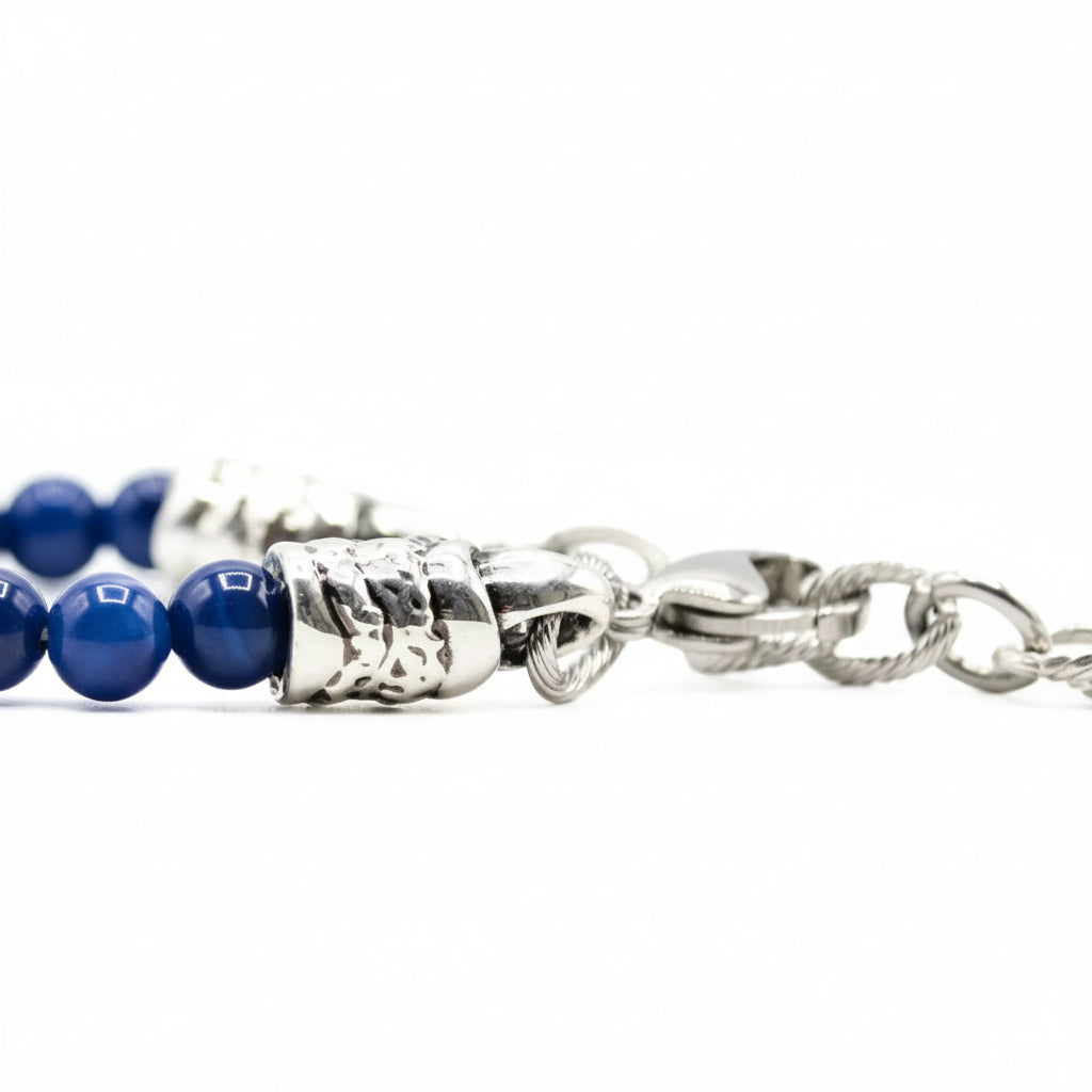 Ocean Capri Double Twist Armband aus blauem Achat