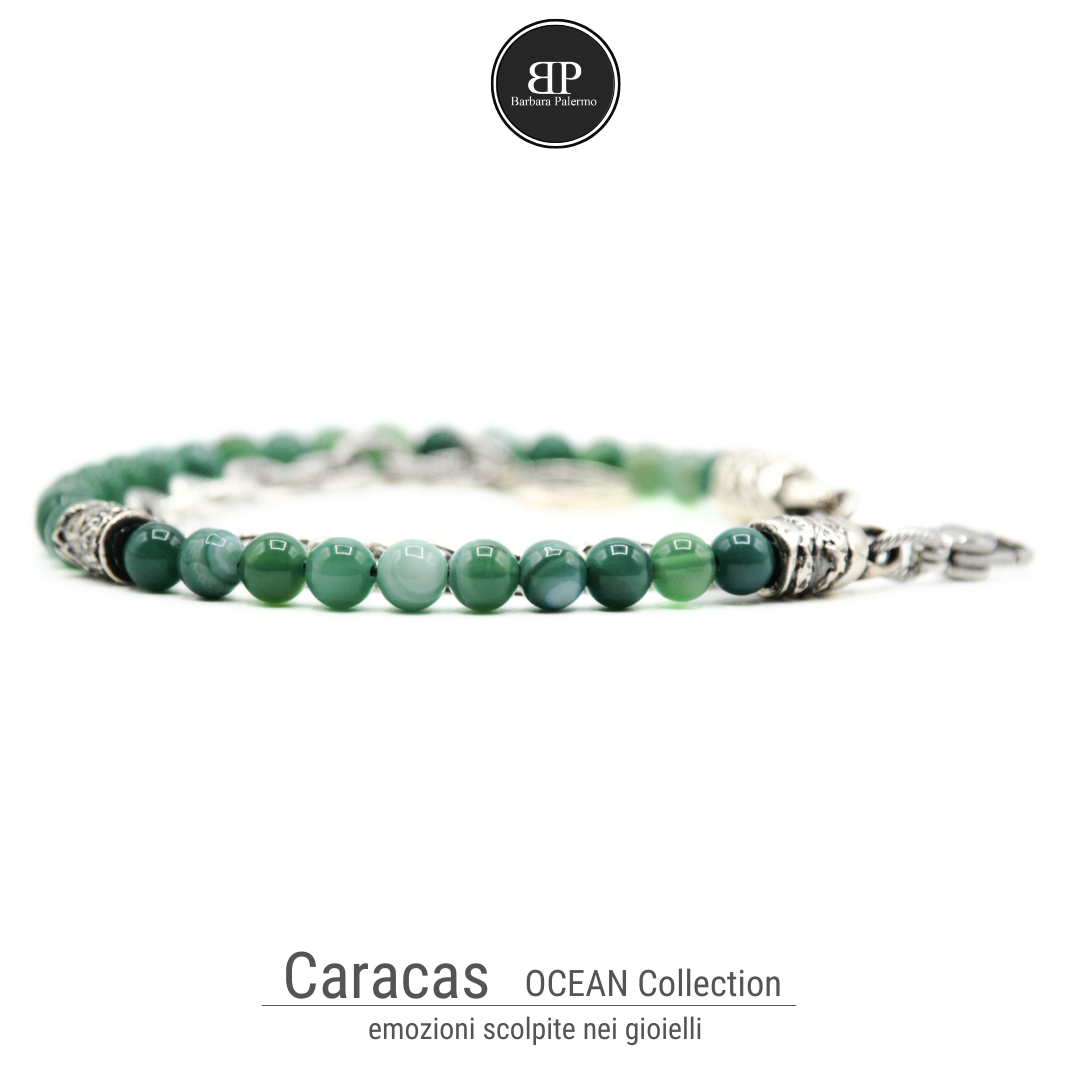 Caracas-Doppelt-Twist-Armband aus grünem Achat