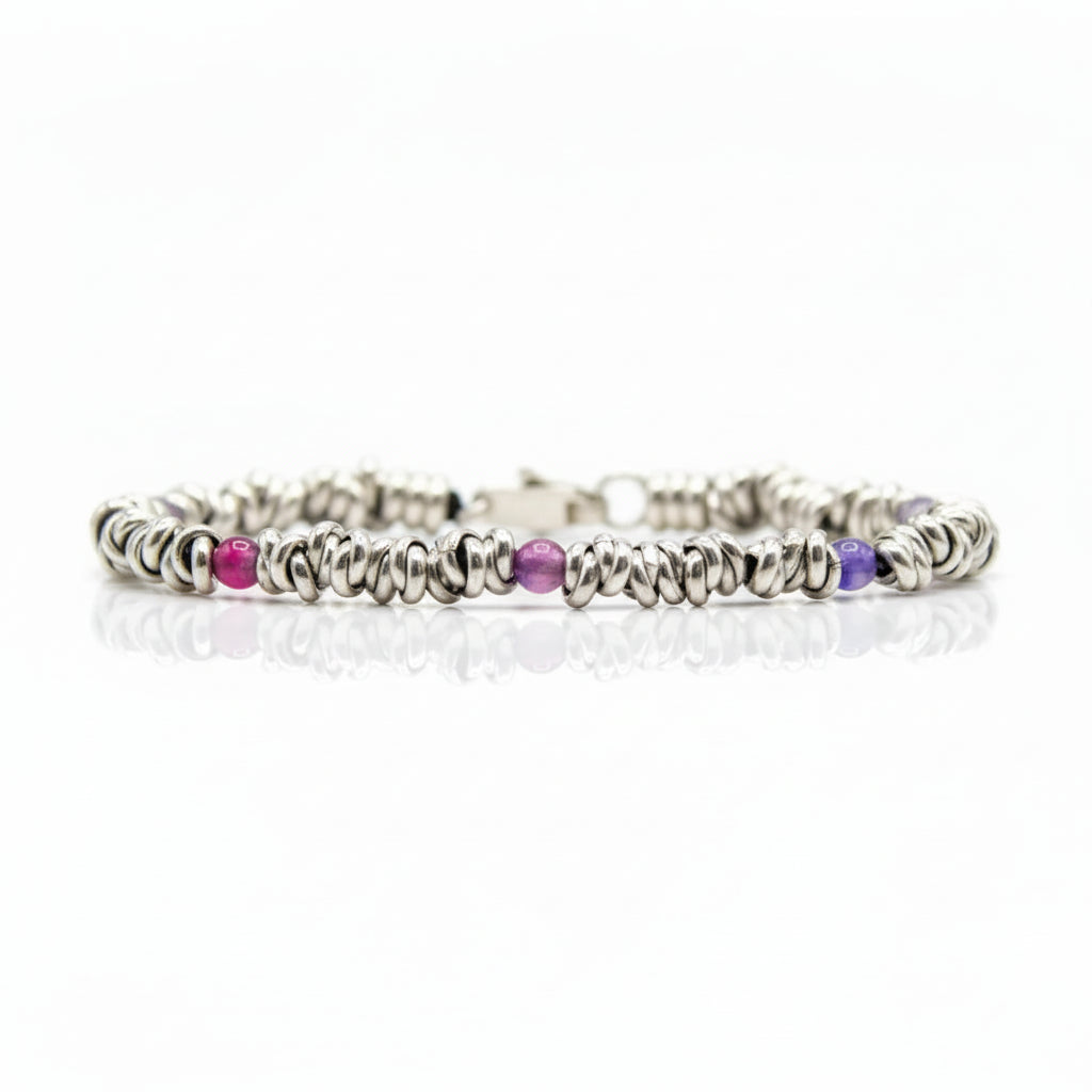 Armband H2Node mit schattiertem violettem Achat