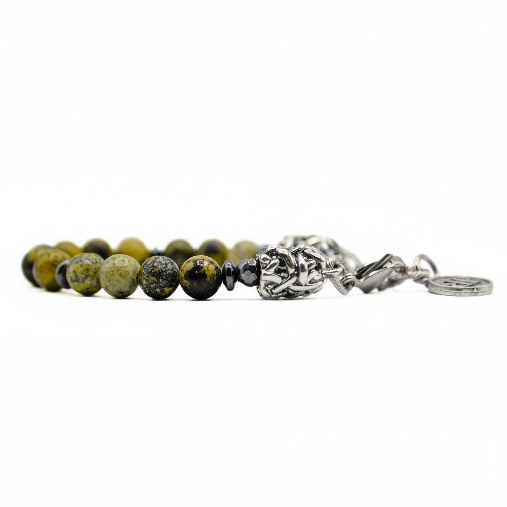 Salomon-Armband – Gelber Jaspis und Silber