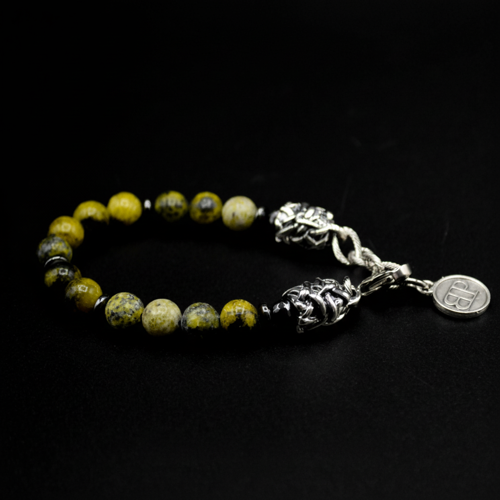 Salomon-Armband – Gelber Jaspis und Silber