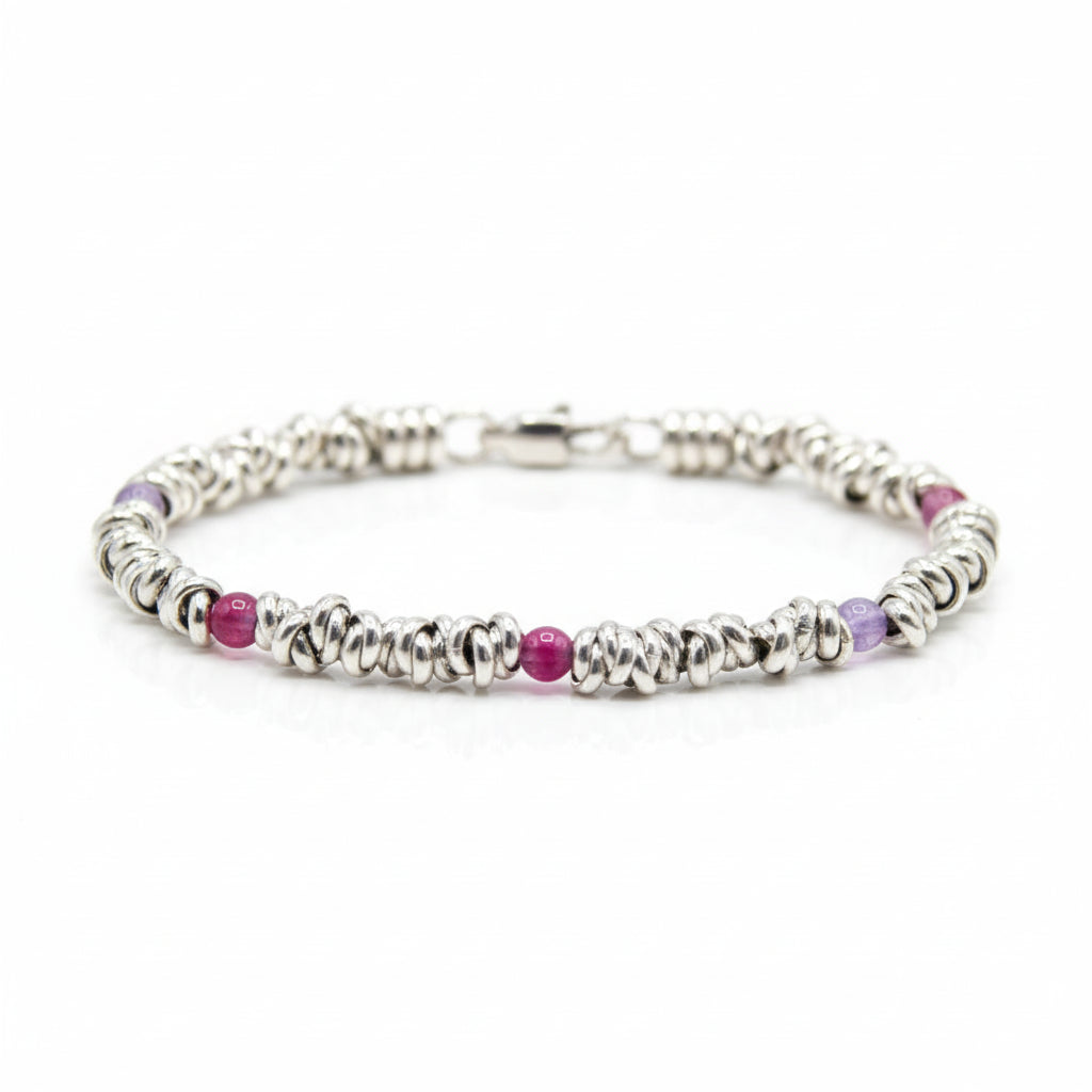 Armband H2Node mit schattiertem violettem Achat