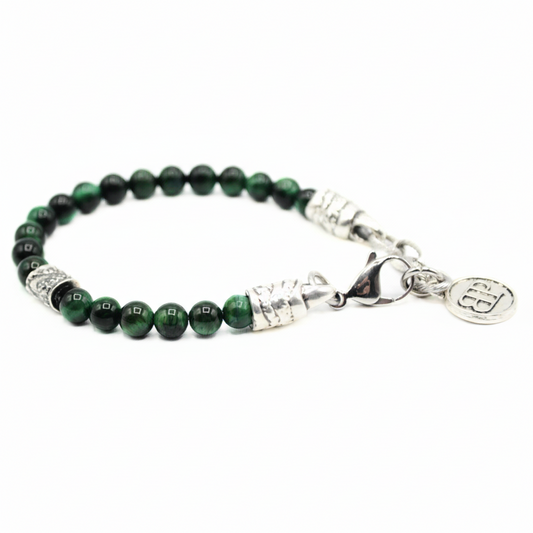 bracciale occhio di tigre verde fatto a mano