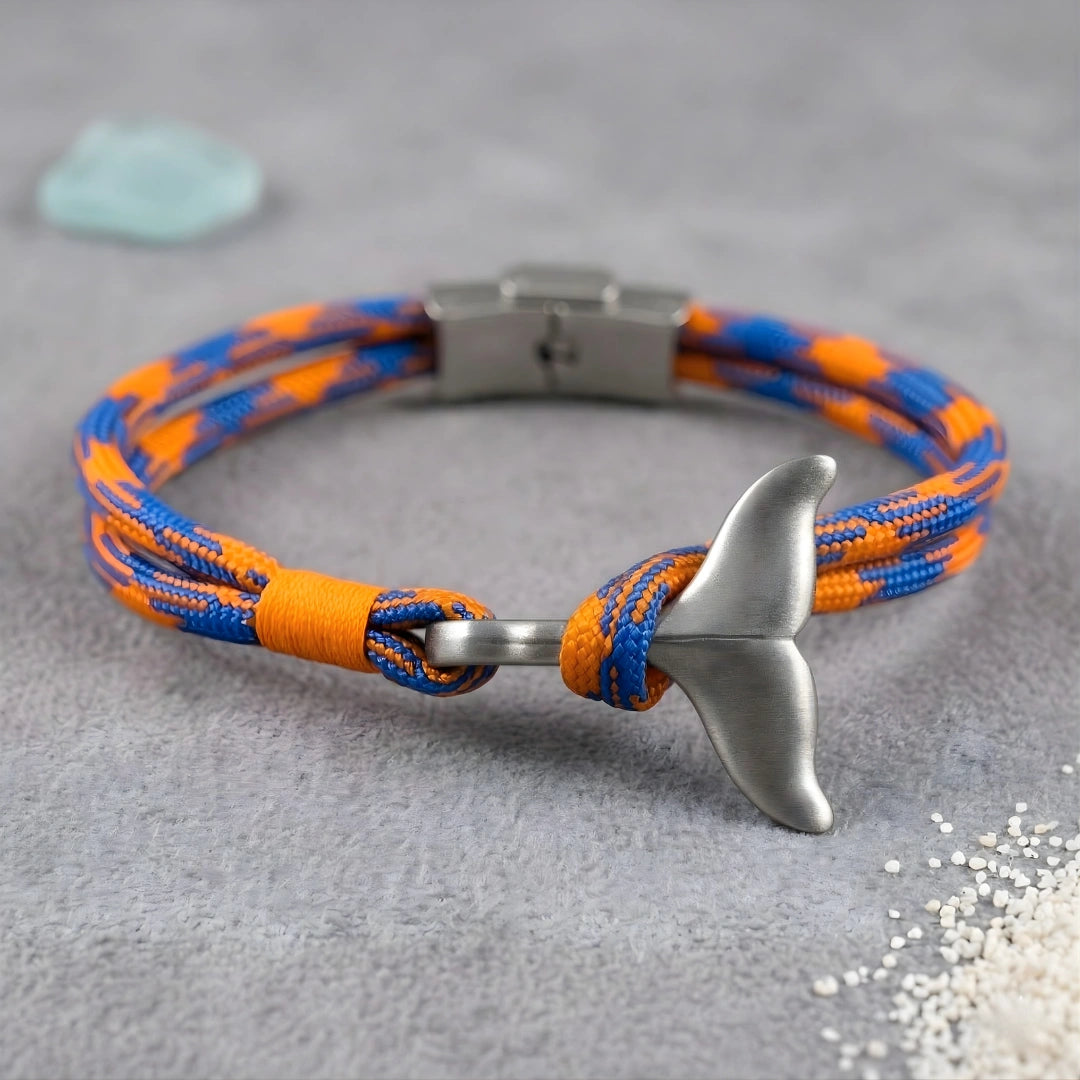 Bracciale Coda di Balena Arancio e Blu