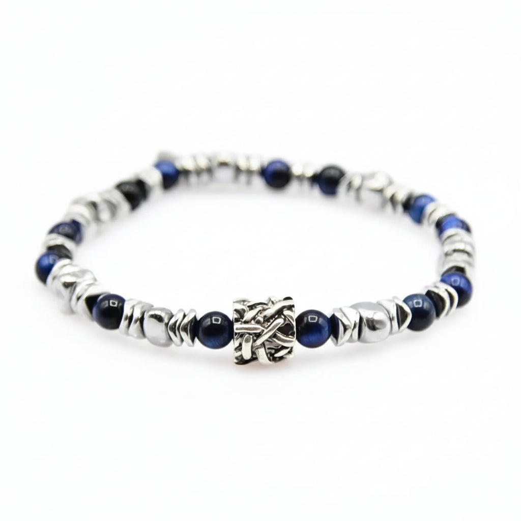 Lila Tigerauge-Armband PASSION mit Silberanschlüssen