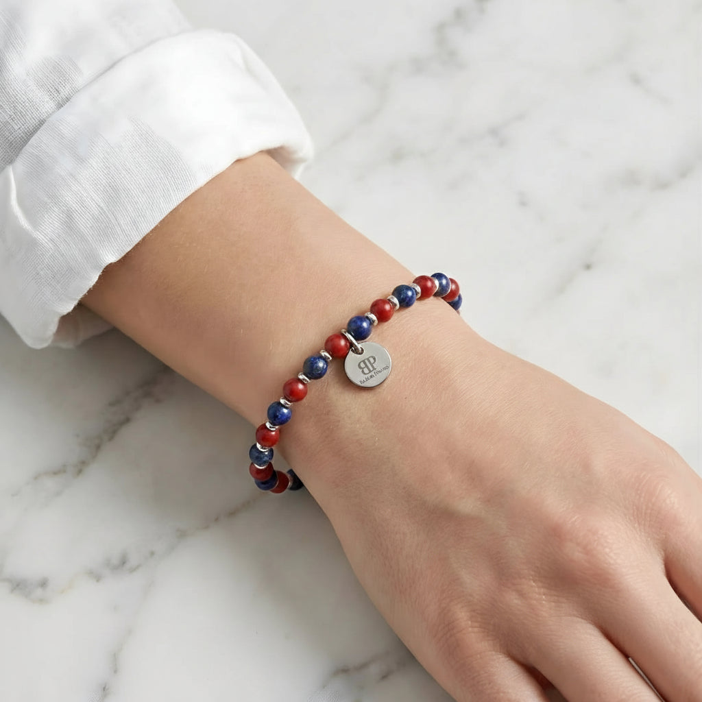 Steine: mehrfarbiges Hartsteinarmband