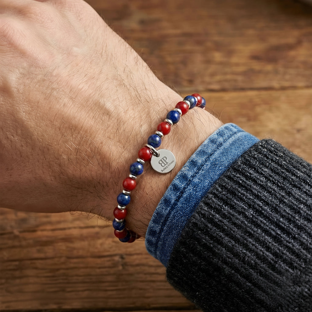 Steine: mehrfarbiges Hartsteinarmband