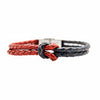 Bracciale Rosso Blu Bologna in Pelle Intrecciata