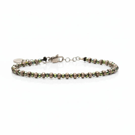 Bracciale Braid Mini 2.0 – sfere Ematite Verde Luccida sfaccettata