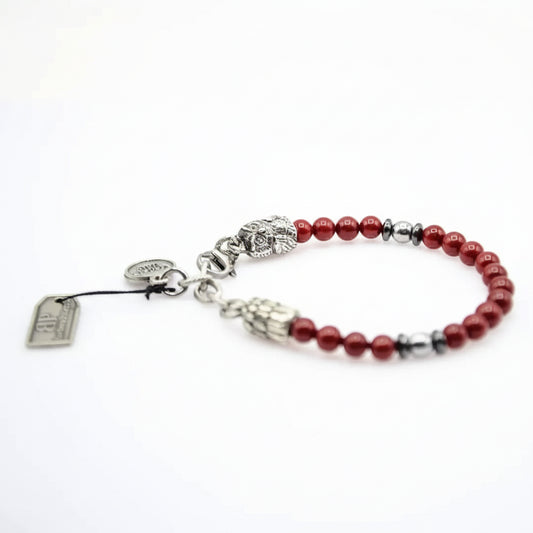 Bracciale Owls Amantique con Agata rossa e Ematite