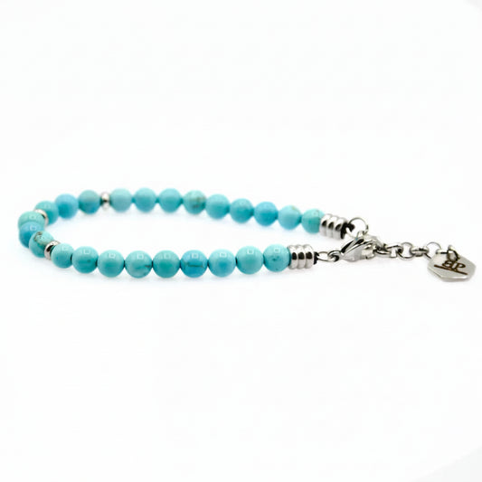 Stones bracciale Pasta Turchese con moschettone