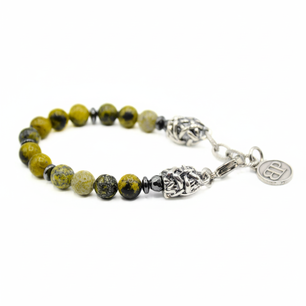Salomon-Armband – Gelber Jaspis und Silber
