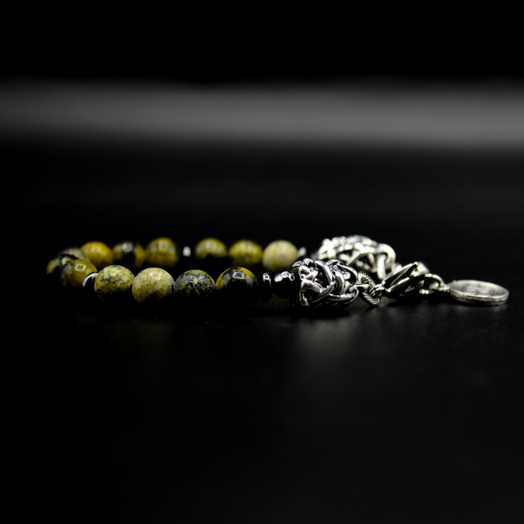 Salomon-Armband – Gelber Jaspis und Silber