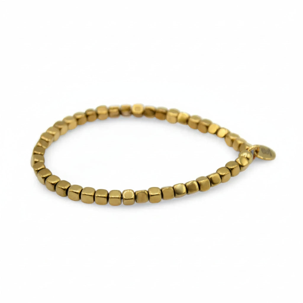 Bracciale Eris con Cubotti in Ematite Oro 4mm