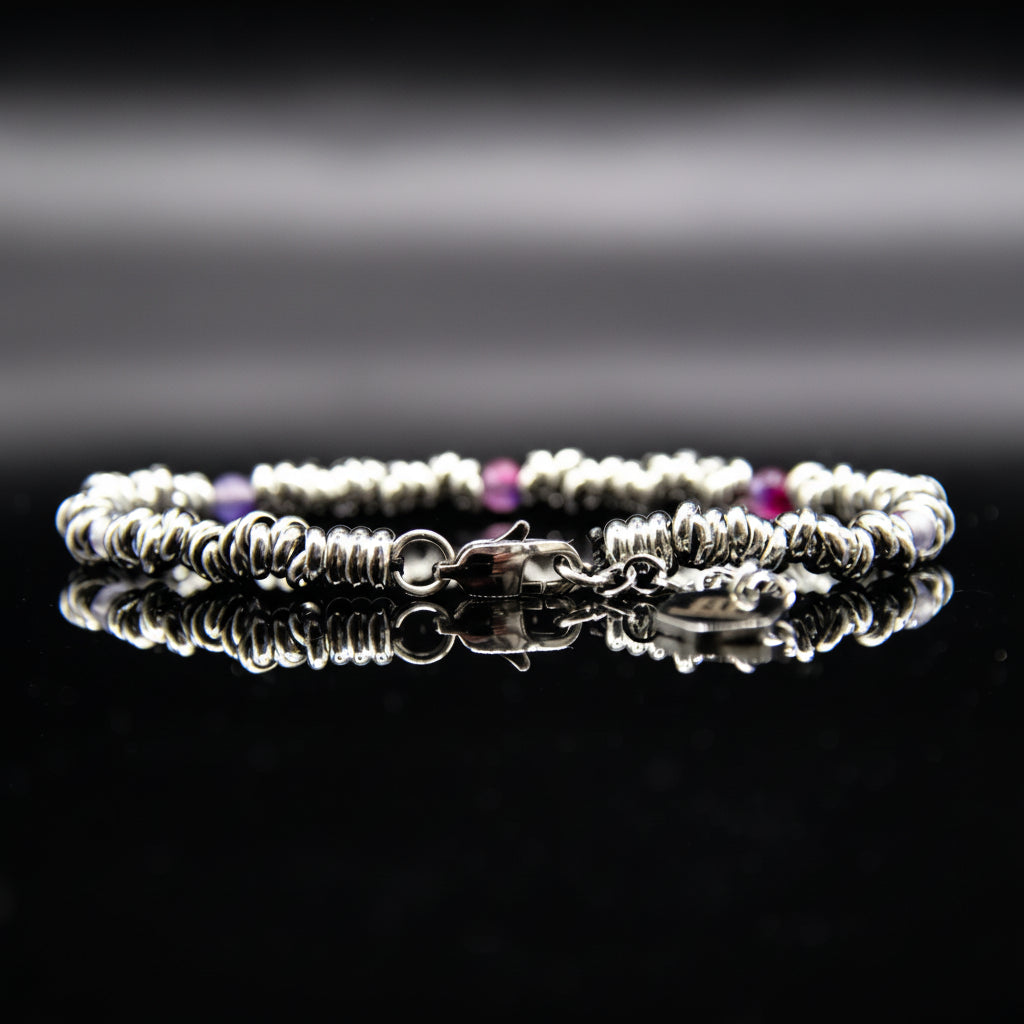 Armband H2Node mit schattiertem violettem Achat
