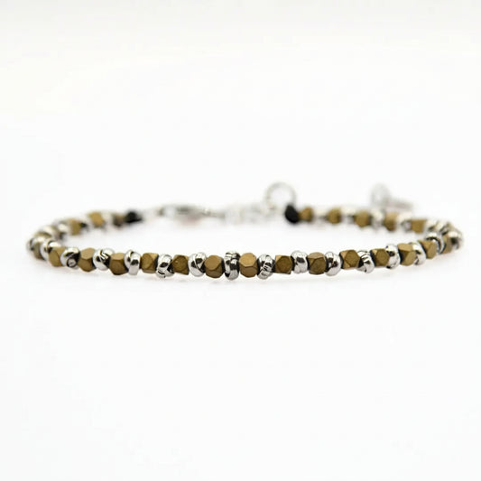 Bracciale Braid Mini 2.0 con Cubotti di Ematite Senape