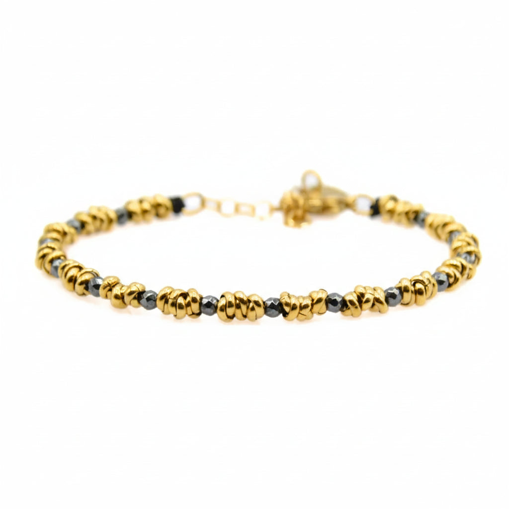 Braid Mini 2.0 Armband – Eleganz in Anthrazit und Gold