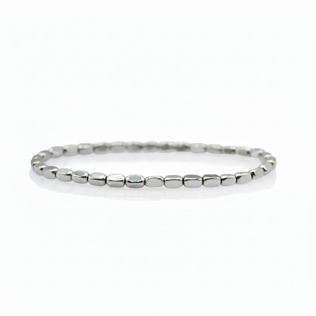 Bracciale Eris con Ematite Argento Rettangolare Stondata