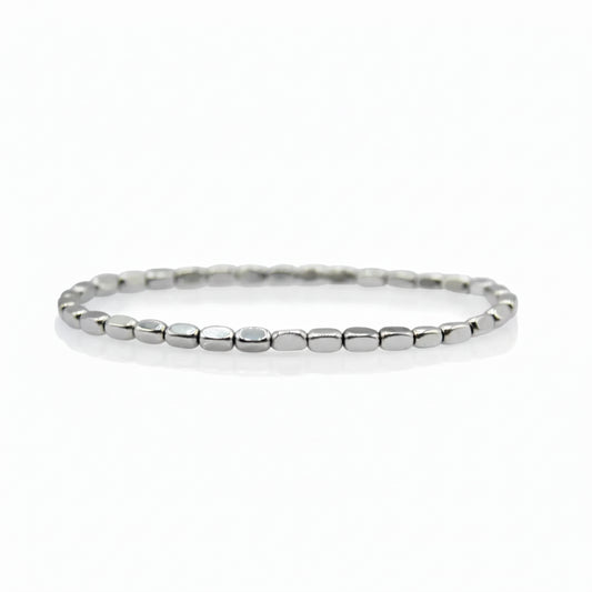 Bracciale Eris con Ematite Argento Rettangolare Stondata