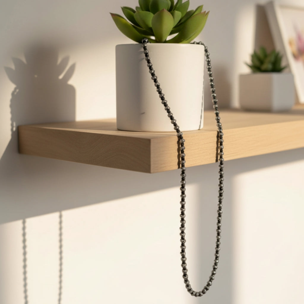 Collana  Braid Mini 2.0 Ematite antracite e Acciaio