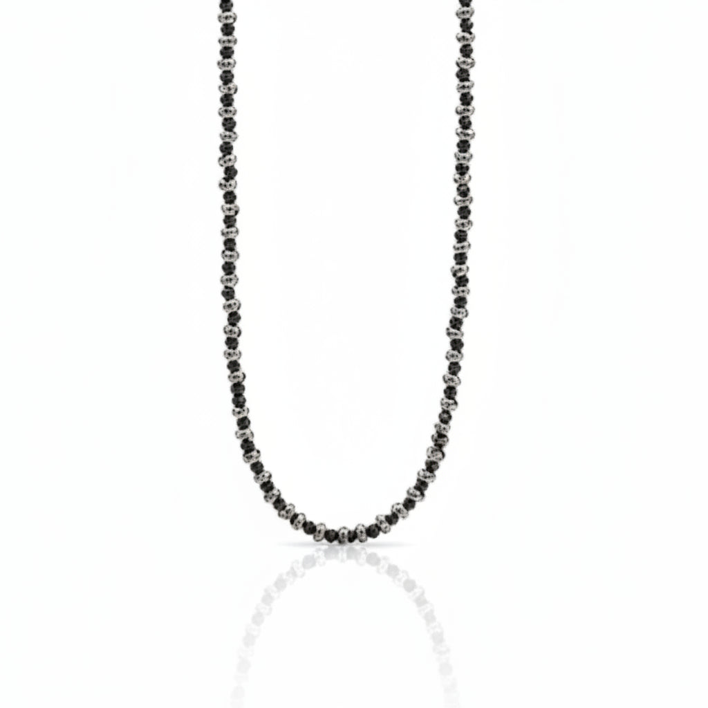 Collana  Braid Mini 2.0 Ematite antracite e Acciaio