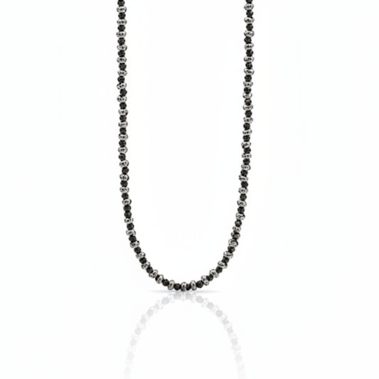 Collana  Braid Mini 2.0 Ematite antracite e Acciaio