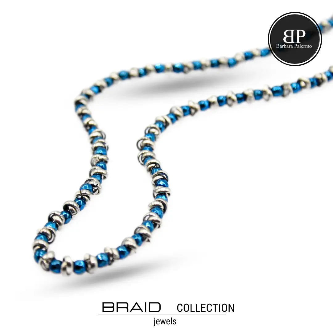 Collana Braid blu lucida Raffinatezza Senza Compromessi