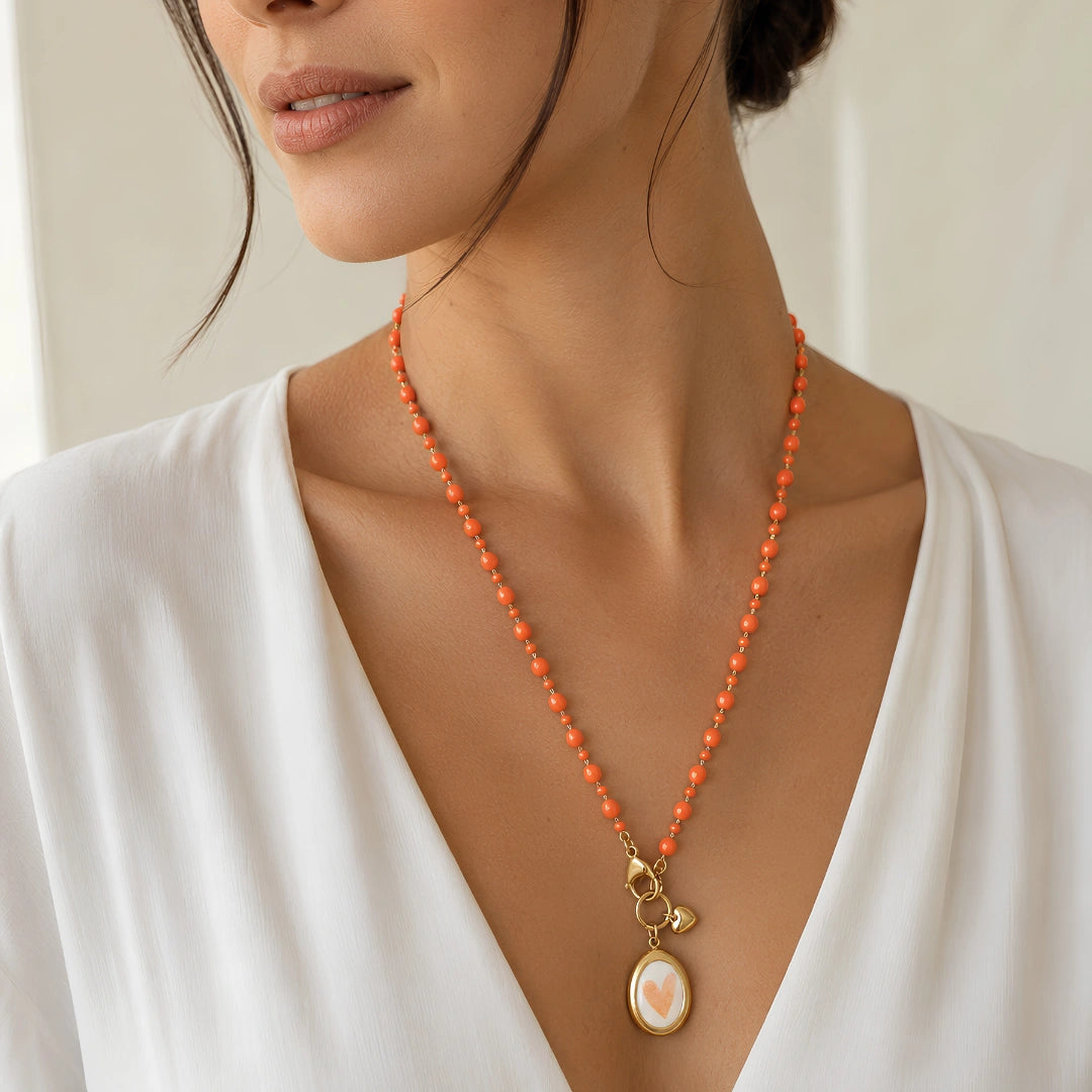 Collana Sea Cuore Corallo