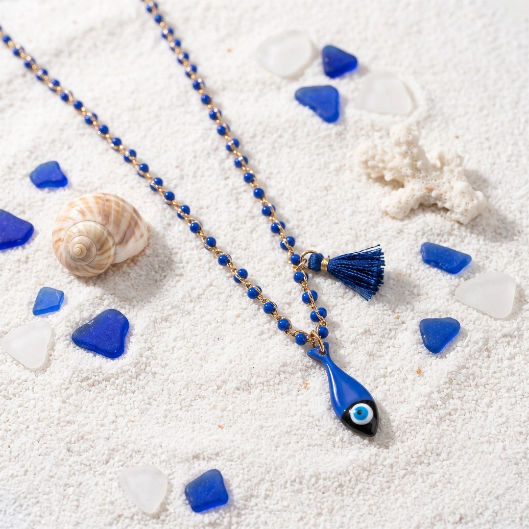 Collana Sea Pesce Blu Navy