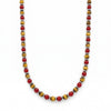 Collana Giallo Rossa con Occhio di Tigre e Agata Rossa 4 mm