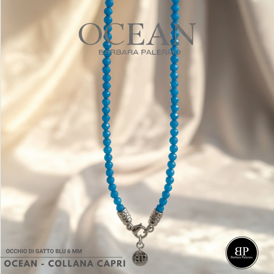 Collana Capri Ocean Occhio di Gatto Blu