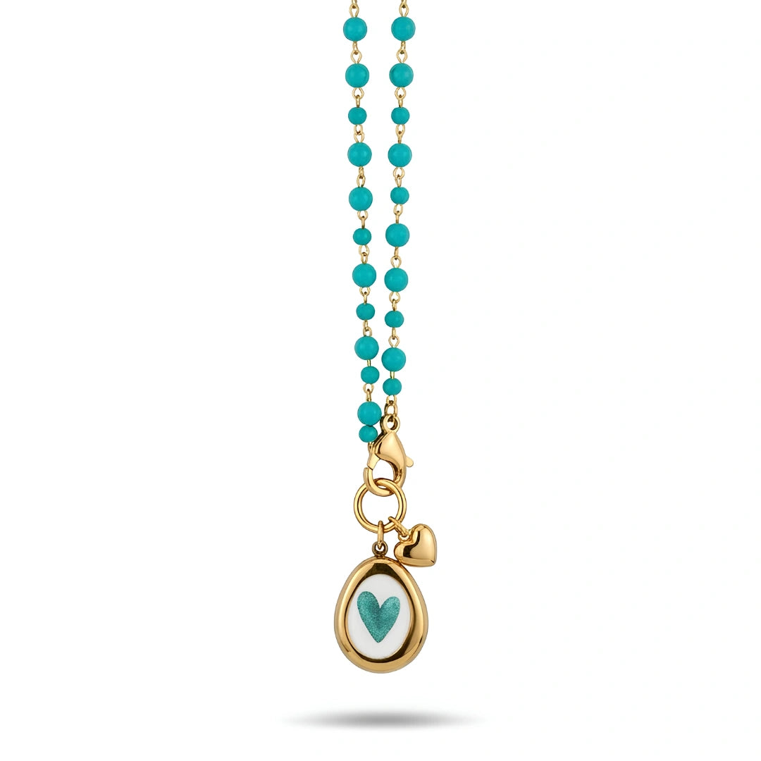 Collana Sea Cuore Acquamarina