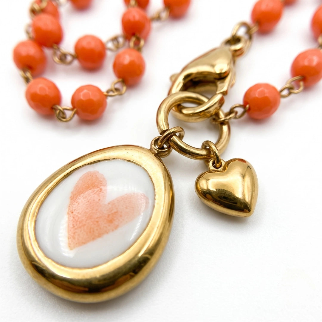 Collana Sea Cuore Corallo