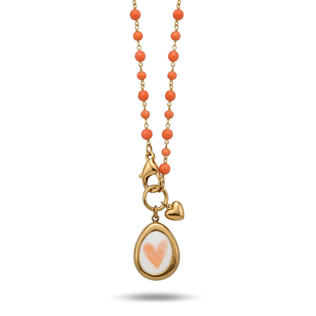 Collana Sea Cuore Corallo