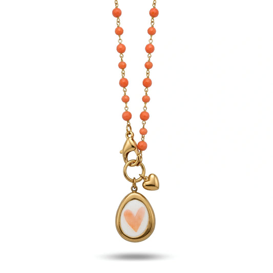 Collana Sea Cuore Corallo