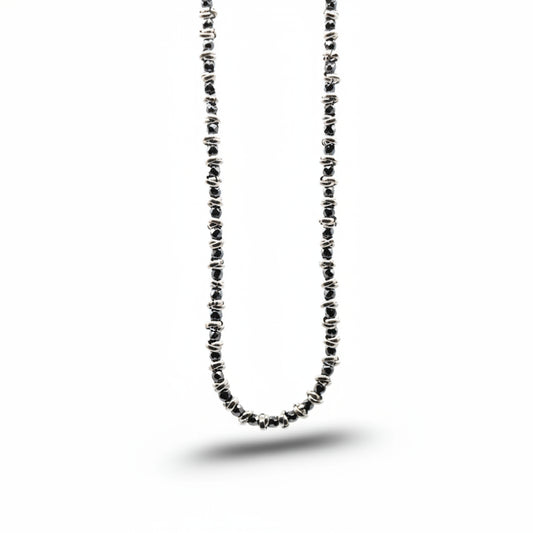 Collana Braid  Ematite & Acciaio intrecciato