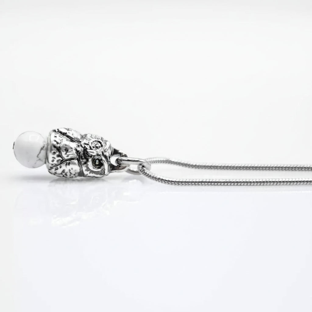 Serenity Collana Gufo con Pietra Howlite Owls