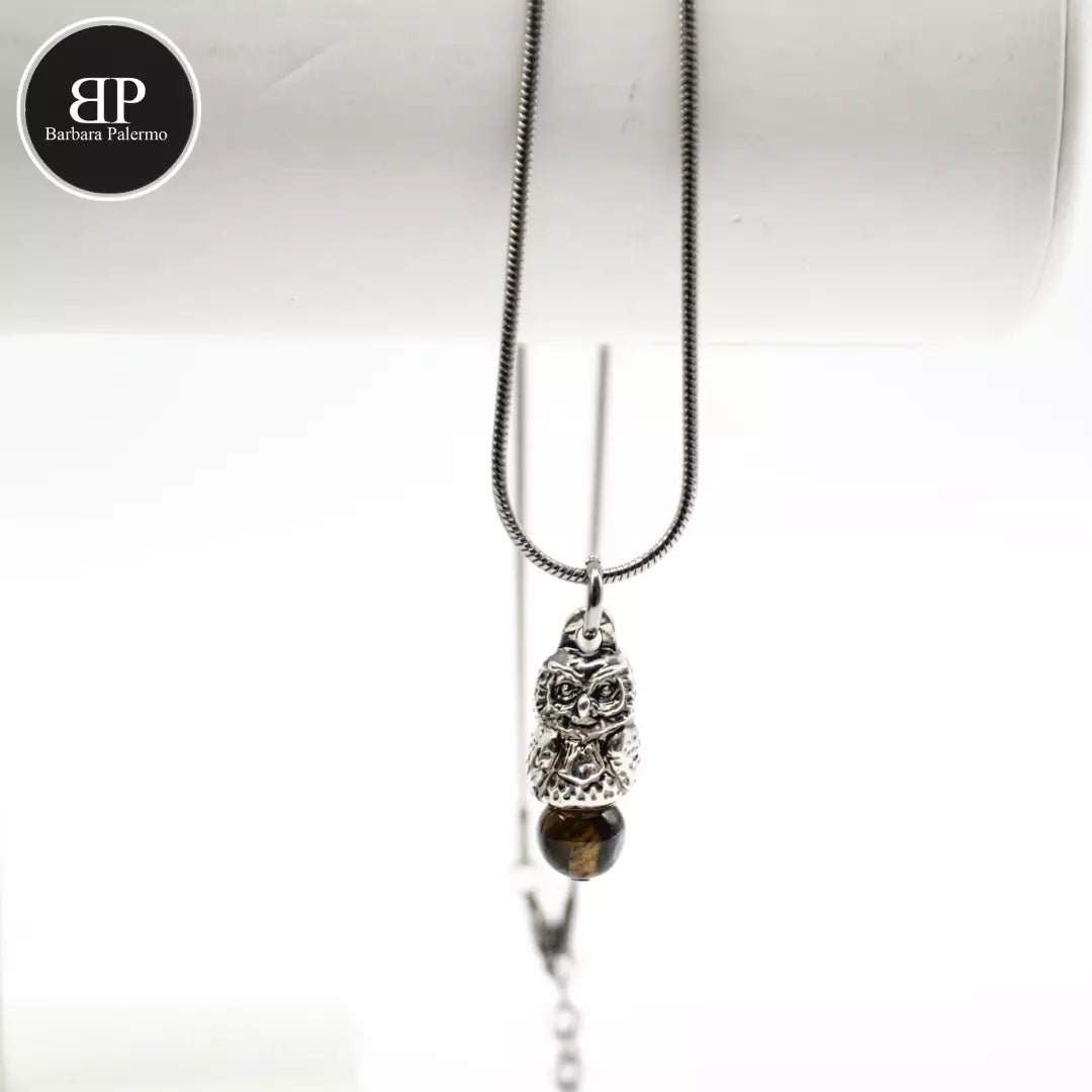 Vigilance Collana Owls Gufo con Occhio di Tigre