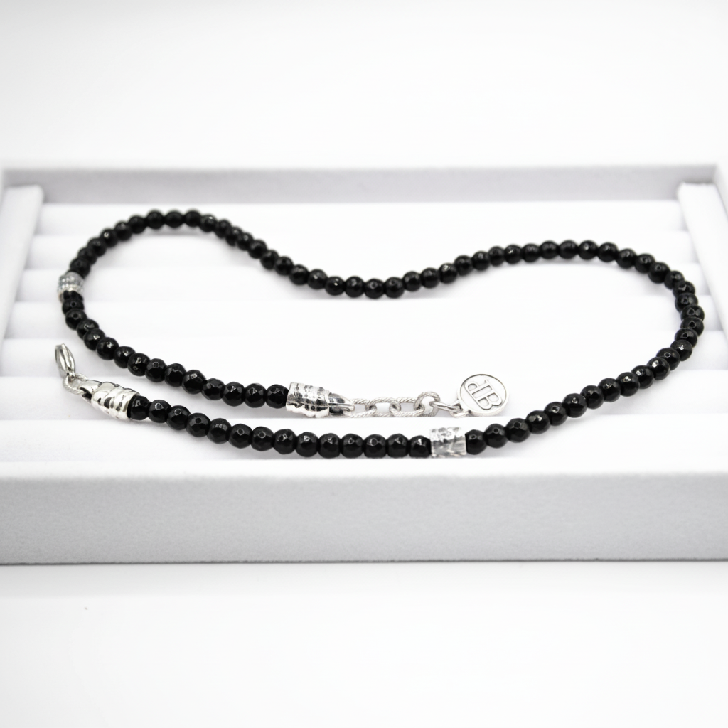 Halskette aus schwarzem Dubai-Onyx