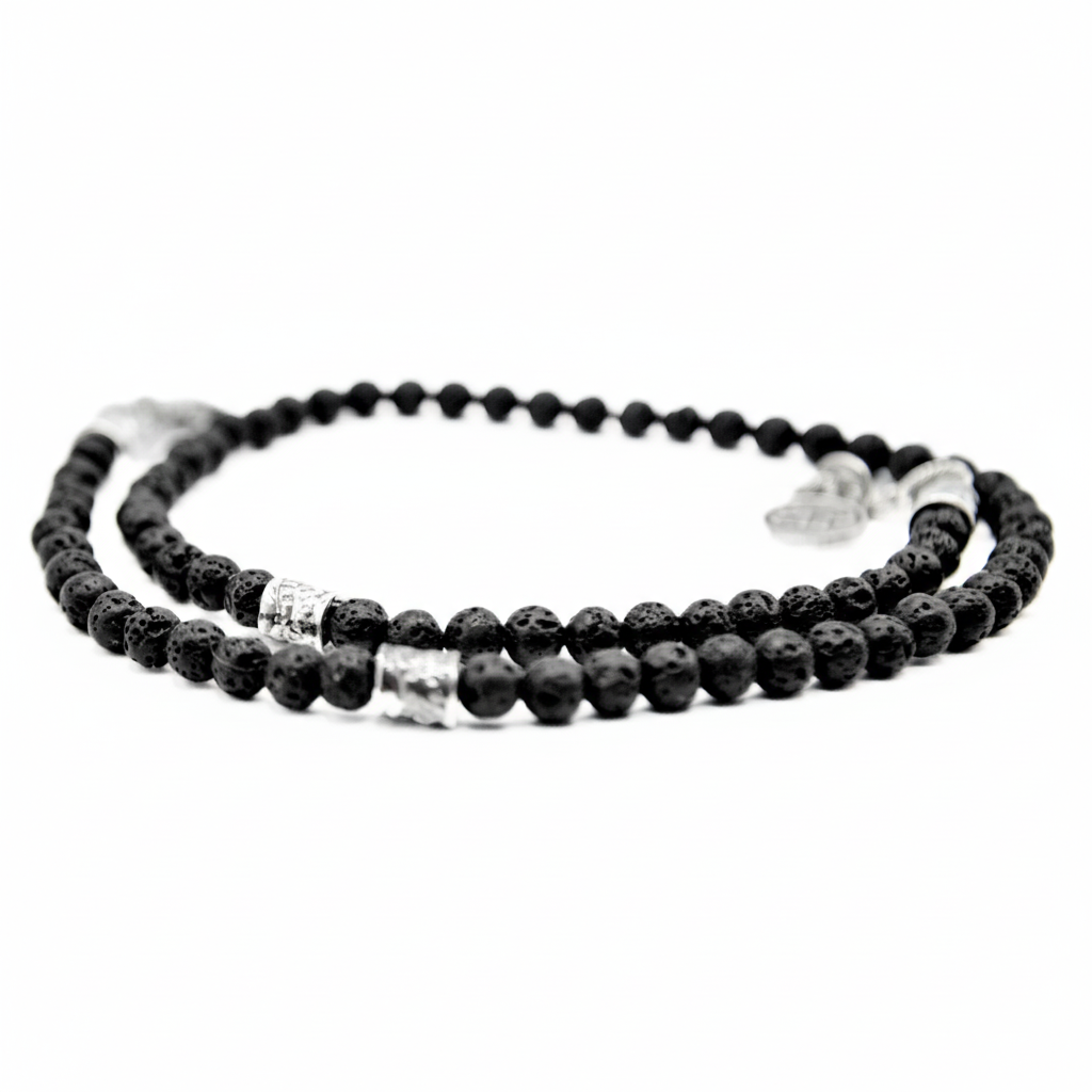 collana in pietra lavica