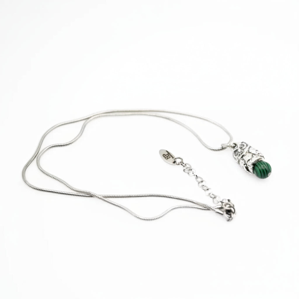 Owls Gaia Collana Gufo con Pasta di Malachite