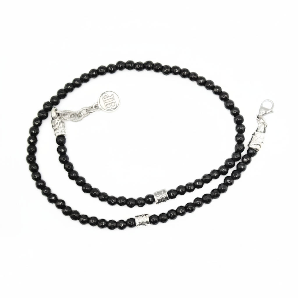 Halskette aus schwarzem Dubai-Onyx