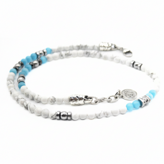 collana pietre azzurre e bianche madrid
