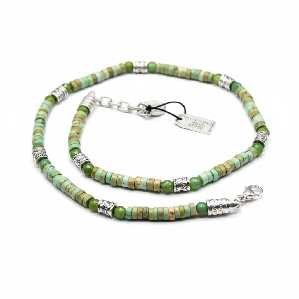 Collana agata verde Ocean Oslo Howlite Muschiato Eleganza Ineguagliabile