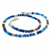 Miami collana Ocean con pietre agata blu-Ossidiana