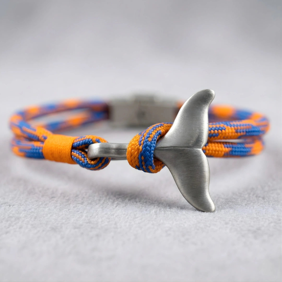 Bracciale Coda di Balena Arancio e Blu