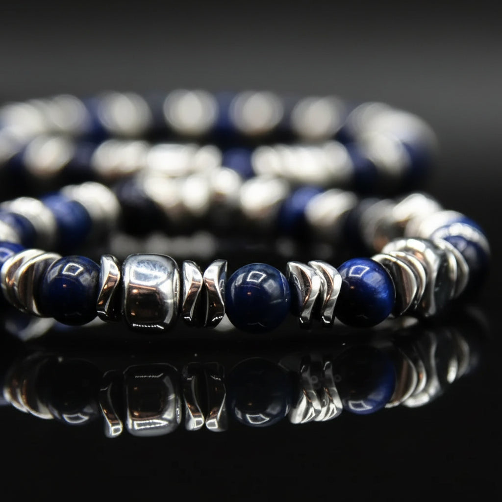 Lila Tigerauge-Armband PASSION mit Silberanschlüssen