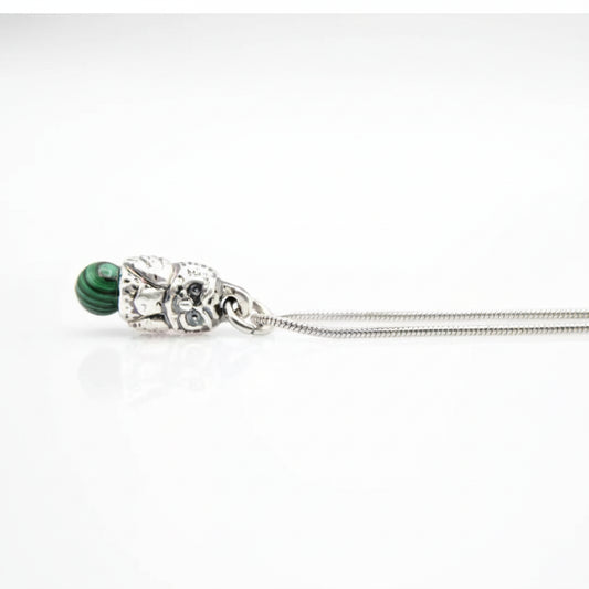 Owls Gaia Collana Gufo con Pasta di Malachite