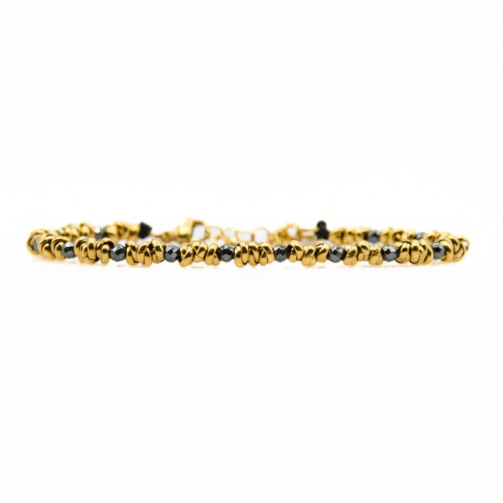 Braid Mini 2.0 Armband – Eleganz in Anthrazit und Gold