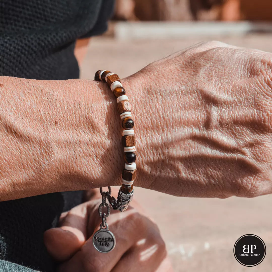 Bracciale Ocean Noce Aulite e Occhio di Tigre Ocean Mauritius